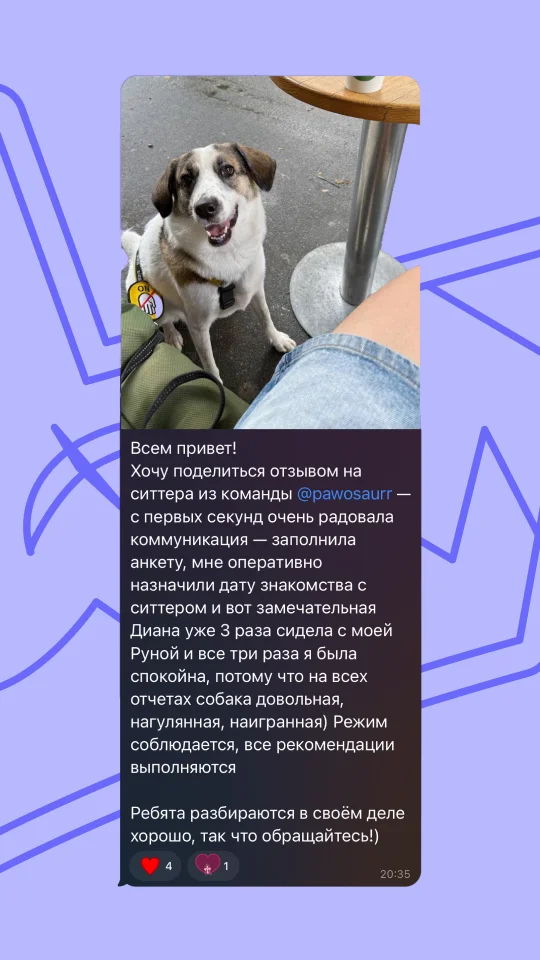 Скриншот отзыва клиента